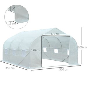 Serre de jardin tunnel serres tunnel 18 m² 8 fenêtres 2 portes Serre de jardin tunnel serres tunnel 18 m² 8 fenêtres 2 portes