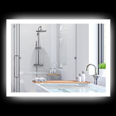 Miroir De Salle De Bain Lumineux LED 100x60 Cm - Éclairage Réglable 3 Couleurs & Anti-buée - IP44 - Installation Murale Facile