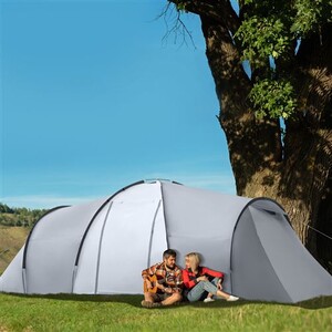 LIA Tente de camping familiale 4-6 personnes dôme 2 chambres 1 séjour et 1 auvent anti-UV Imperméable 2000 mm multicolore - Sport LIA Tente de camping familiale 4-6 personnes dôme 2 chambres 1 séjour et 1 auvent anti-UV Imperméable 2000 mm multicolore - Sport