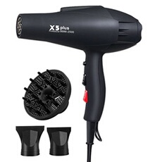 Sèche-cheveux Ionique Professionnel BSTRE 2500W Puissant AC Moteur 1 diffuseur 3 Niveaux de Températures et 2 Vitesses(noir)