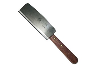 couteau louis tellier couteau à raclette traditionnel - inox et manche en bois verni
