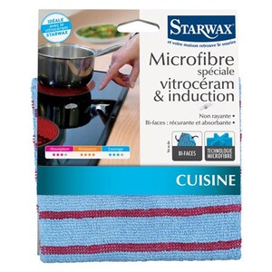 Starwax Lot De 4 Microfibres Vitres & Miroirs Nid D'Abeille - 32x36 Cm - Sans Trace & Non Rayantes - Fabriqué En France