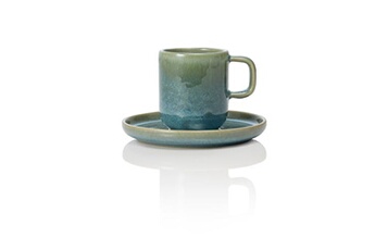 tasse et mugs was germany x 6 tasses à espresso et soucoupes en grès 0,09 l vert myrte h 65 mm