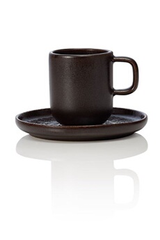 tasse et mugs was germany x 6 tasses à espresso et soucoupes 0,09 l marron métallisé h 65 mm