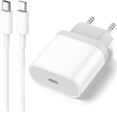 Chargeur rapide 20w + Câble usb-c lightning 1 mètre pour Iphone se 2020 se 2022 -
