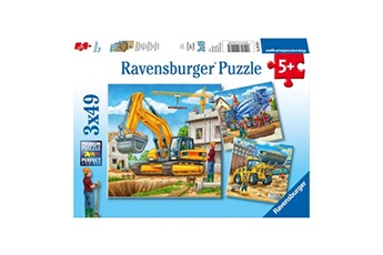 puzzle ravensburger puzzles 3 x 49 pièces grands véhicules de construction