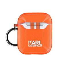 Accessoires audio Karl Lagerfeld Coque pour Airpods Silicone gel avec Mousqueton Choupette Ikonik jaune
