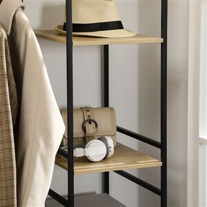 Portant à Vêtements HOMCOM Style Triangulaire Contemporain - 64L X 43l X 149H Cm, 2 Étagères MDF, Acier Noir