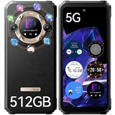 Smartphone Blackview BL9000 Téléphone Portable Incassable Débloque 5G 24Go+512Go 6.78+écran secondaire 1.32 50MP Android 13 NFC - Or