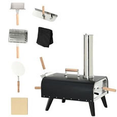 Four à pizza extérieur feu de bois - pelle à pizza, pierre réfractaire Ø 30 cm inclus