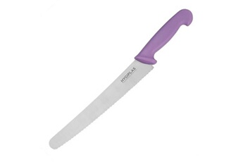 couteau hygiplas couteau à pâtisserie denté violet 250 mm