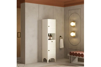 colonne de salle de bain de taille moyenne 160cm en blanc décapé toscana