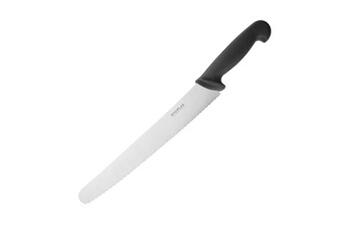 couteau materiel ch pro couteau à pâtisserie noir denté 250 mm hygiplas