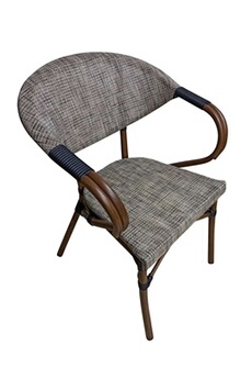 chaise moka empilable décor bois et tressage rotin materiel chr pro
