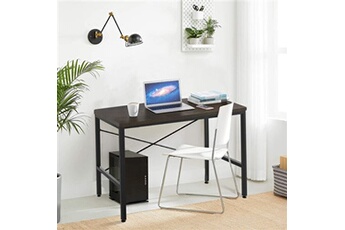 bureau, cadre en métal, table a manger, placage anti-brûlure, bureau informatique écologique, support en forme de x, pied réglable, 100*52*76cm