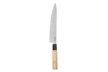 couteau five simply smart - couteau chef en bambou java 34cm naturel