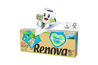 mouchoir generique renova - 10 étuis mouchoirs 100% recyclé blanc