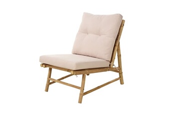 fauteuil de jardin generique fauteuil de jardin bamboo 1 place beige - naturel - koopman