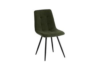 chaise loungitude lot de 2 chaises louisa en velours pieds métal - vert