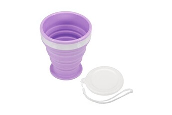 tasse et mugs generique patikil pliable eau bouteille, 200ml voyage pliant tasse silicone boire tasse, violet