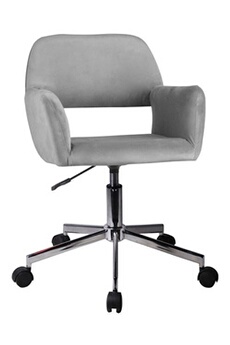 fauteuil de bureau akord fauteuil pivotant à roulettes velour fd22 gris
