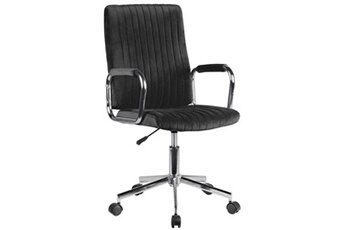 fauteuil de bureau akord chaise pivotante à roulettes velour fd24 noir