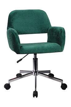 fauteuil de bureau akord fauteuil pivotant à roulettes velour fd22 vert bouteille