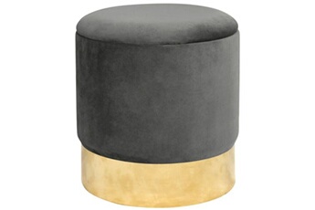pouf akord pouf de rangement avec couvercle golden velour colour gris graphite hauteur 40 cm