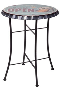 table haute pegane table haute, table de bar ronde en métal multicolore - diamètre 60 x hauteur 75 cm - -