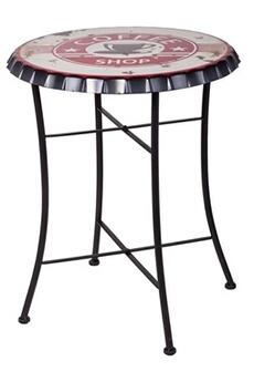 table haute pegane table haute, table de bar en métal multicolore - diamètre 60 x hauteur 75 cm - -