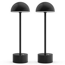 Lampe de Chevet Tactile Lot de 2 Sans Fil LED, Température de Couleur Ajustable, Lampe de Table LED, Noir
