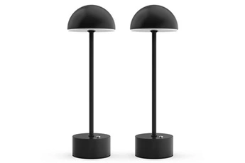 lampe de chevet tomons lampe de chevet tactile lot de 2 sans fil led, température de couleur ajustable, lampe de table led, noir