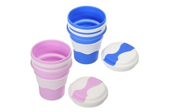 tasse et mugs generique patikil bouteille, 2 paquet 350ml plier tasse, couvercle silicone tasse, foncé bleu violet