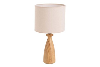 lampe à poser unimasa grande lampe en céramique aspect bois 43 cm