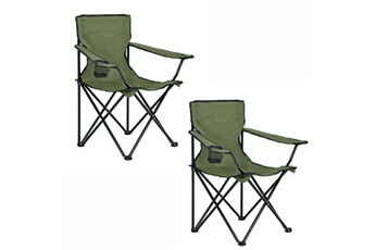 chaise et fauteuil de camping akord le lot de 2 chaises de camping pliables anter en vert