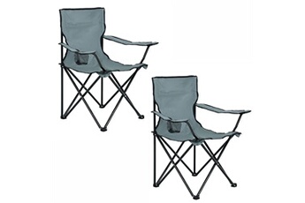 chaise et fauteuil de camping akord le lot de 2 chaises de camping pliables anter en gris