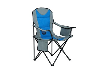 chaise et fauteuil de camping akord chaise de camping confortable fotyn avec porte-gobelet et sac isotherme en gris avec bleu