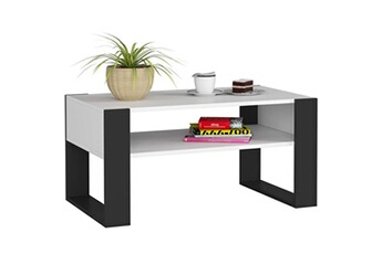table basse akord table à café table basse domi blanche 92 cm couleur noir 92x53x45 cm