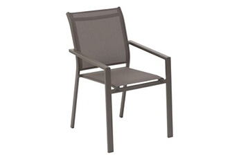 chaise de jardin hesperide fauteuil repas essentia wengé/praline hespéride - taupe