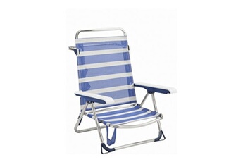 chaise de jardin alco chaise de plage 6075alf-1556 aluminium multiposition pliable 62 x 82 x 65 cm