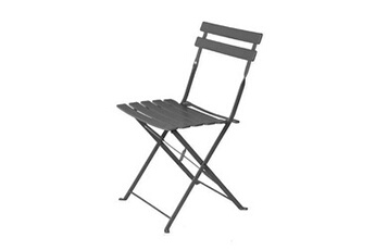 2 chaise de jardin sira graphite acier 41 x 46 x 80 cm