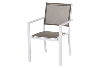 chaise de jardin thais 55,2 x 60,4 x 86 cm taupe aluminium blanc