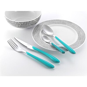 Couvert AMEFA - ECLAT - Ménagère 24 pièces Bleu Turquoise Couvert AMEFA - ECLAT - Ménagère 24 pièces Bleu Turquoise