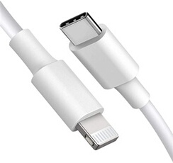 Cable USB-C vers Lightning 1 m Blanc Pour Apple iPhone iPad