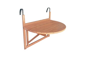 table d'appoint en bois pour balcon semi-arrondie rabattable hauteur ajustable