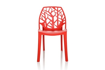 chaise de jardin hjh office chaise visiteur / chaise à coque artifo tri plastique rouge