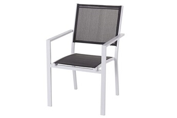 chaise de jardin thais 55,2 x 60,4 x 86 cm gris aluminium blanc
