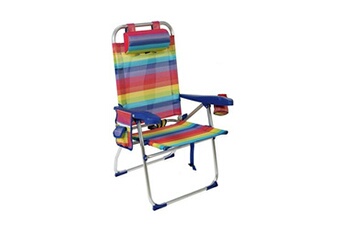 chaise de jardin bigbuy chaise de plage haut textiline multicouleur