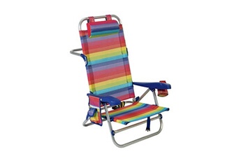 chaise de jardin bigbuy chaise de plage bas textiline multicouleur