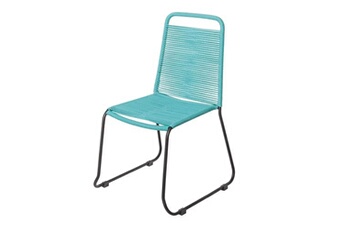 chaise de jardin antea 57 x 61 x 90 cm turquoise corde et noir